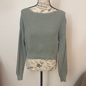 H&M Sage Green Boat Neck Sweater